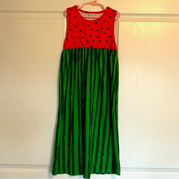 Girls Fun Watermelon Sleeveless Dress - Picture 1 of 4